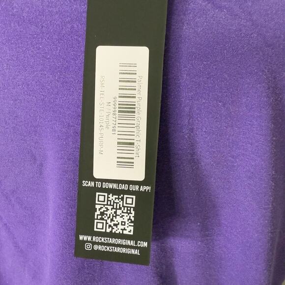 Rockstar Original DAMAGED Palmer Purple Graphic T-Shirt, Purple, M - Picture 4 of 6